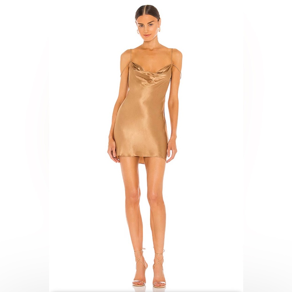 #32 Camila Coelho Adora Mini Slip Dress in Toffee New Without Tag